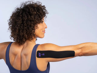 KT Tape Soothe kinesiology tape applied to an arm