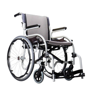 Karman KM1514F16S-TP Star 2 Stylish Ultra Lightweight Transport Wheelchair 16"x17" Silver