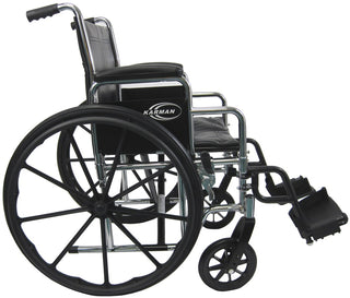 Wheelchair with black wheels on a white background