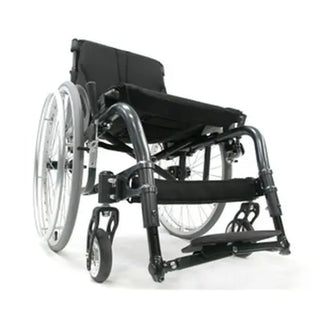 Black manual wheelchair on a white background