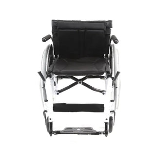Black wheelchair on a white background