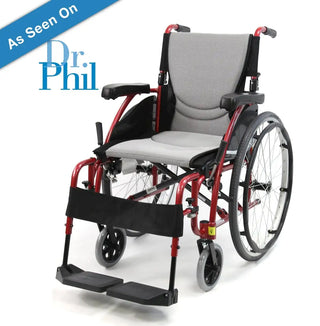 Karman S-ERGO115Q Ultra Lightweight Ergonomic Wheelchair with Quick Release Wheels 16"-20" Swing Away Footrest
