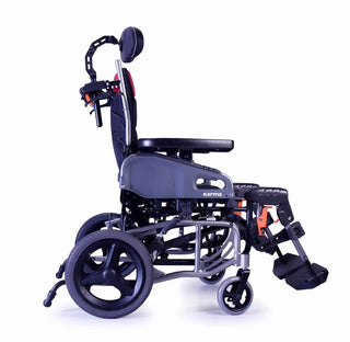 Karman VIP2TR Tilt in Space Lightweight Reclining Transport Wheelchair 16"-18" Diamond Black