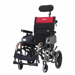 Karman VIP2TR Tilt in Space Lightweight Reclining Transport Wheelchair 16"-18" Diamond Black