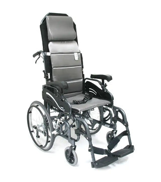 Karman VIP515 Tilt in Space Lightweight Reclining Wheelchair 16"-18" Flip-Back Arms
