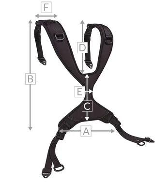 Ki Mobility AirLogic Anterior Trunk Support, Front-Pull Style, Slim Cut, Structure (E0960) with labeled dimensions on a white background