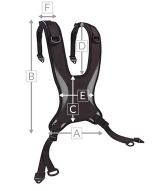 Ki Mobility AirLogic Anterior Trunk Support: Front-Pull Style, Standard, Structure (E0960) with measurement labels on a white background