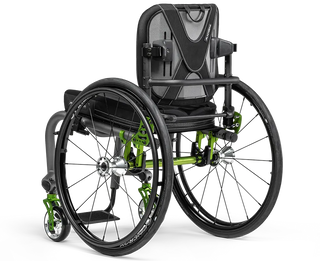 Ki Mobility Axiom Backs with green accents on a white background