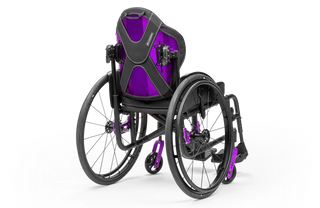 Ki Mobility Axiom Backs with purple accents on a white background