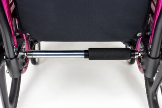 Ki Mobility Catalyst 5 (K0005) Ultra-Lightweight Folding Manuel Wheelchair's footrest mechanism on a white background