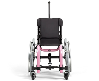 Ki Mobility Little Wave XP (K0005, E1235) Pediatric Ultra-Lightweight Rigid Wheelchair on a white background