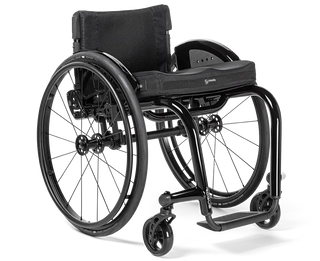 Ki Mobility Rogue2 (K0005, E1235) Manual Ultra-Lightweight Rigid Wheelchair on a white background