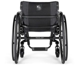 Ki Mobility Rogue2 (K0005, E1235) Manual Ultra-Lightweight Rigid Wheelchair with visible branding on a white background