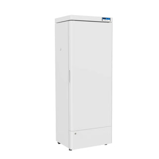 White upright KingsBottle MLF270 Biomedical Freezer on a white background