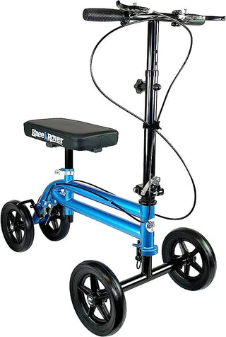KneeRover Economy Knee Scooter Steerable Knee Walker with black seat on a white background