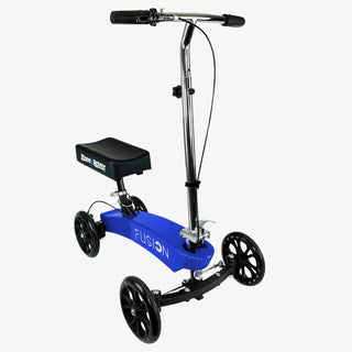 KneeRover F-11 Fusion Knee Scooter Blue scooter with black seat on a white background
