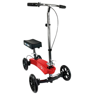 KneeRover F-11 Fusion Knee Scooter Red scooter with black seat on a white background
