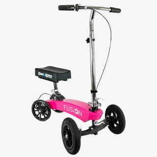 KneeRover FH-13 Hybrid Fusion Knee Scooter  Pink scooter with a step-through design on a white background