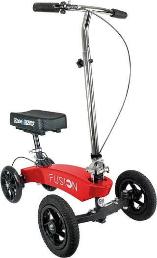KneeRover FH-13 Hybrid Fusion Knee Scooter  Red scooter with a seat on a white background