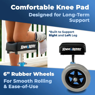 KneeRover KWJR-04 Knee Walker Jr Pediatric and Smaller Adult Knee Scooter Blue, 160 lbs Weight Capacity