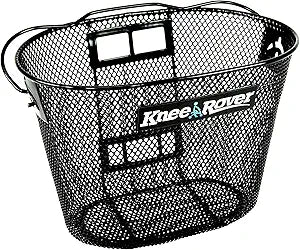 KneeRover Knee Walker Wire Basket Accessory with Handle with 'Knee & Rover' branding on a white background