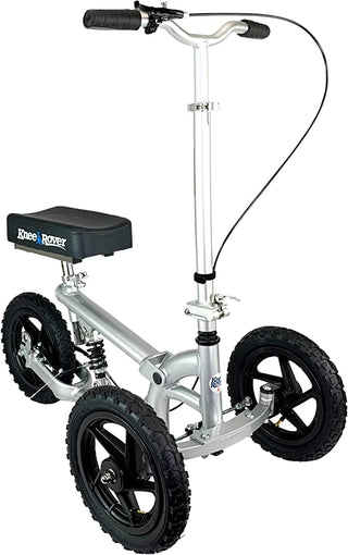 KneeRover PRO All Terrain Knee Scooter with Shock Absorber with a black seat on a white background