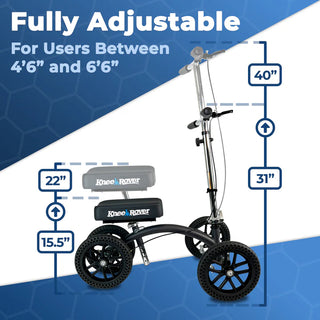 KneeRover QJ-10HC Quad HC All Terrain Knee Walker In Matte Black