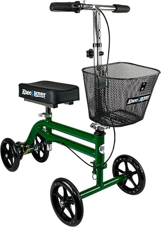 KneeRover Steerable Knee Scooter with basket on a white background