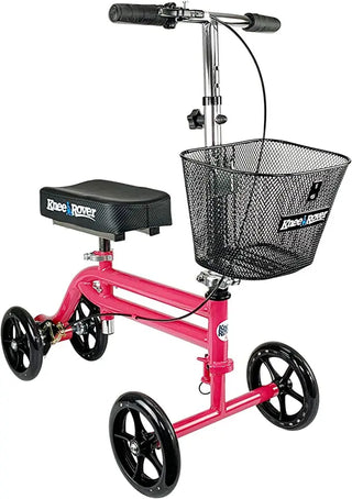 KneeRover Steerable Knee Scooter/Walker Crutch Alternative with basket on a white background