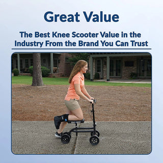 Knee_Rover_Economy_Knee_Scooter with text about product value and brand trust.