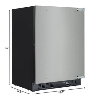 KoolMore KM-BIR5C-PR Panel Ready Compact Refrigerator with dimensions labeled on a white background