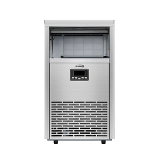 Stainless steel KoolMore KM-CIM100-CRSS Commercial/Residential Crescent Ice Maker on a white background