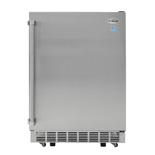 Stainless steel KoolMore KM-OKS-OFRC-58SS Outdoor Kitchen Stainless Steel Refrigerator on a white background