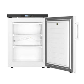 KoolMore KM-PHF-4C Medical Freezer For Pharmacy/Laboratory with one door open on a white background