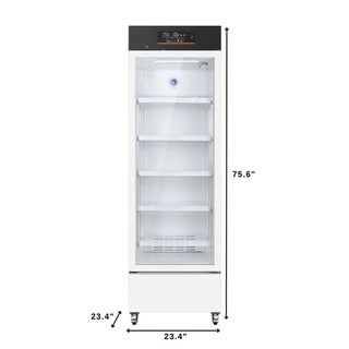 KoolMore KM-PHR-11C Medical Pharmacy Refrigerator, 11 cu. ft. with dimensions labeled on a white background