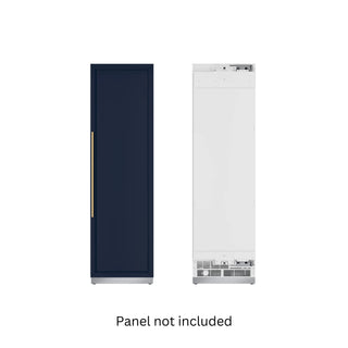 Two KoolMore KM-PRC-R24 Panel Ready Refrigerator Column panels, one dark blue and one white, on a white background with text 'Panel not included'.