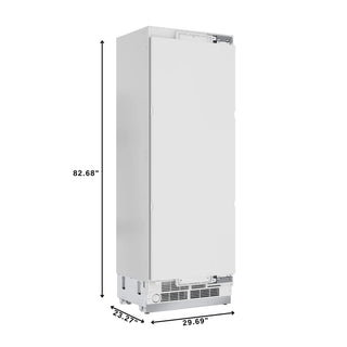 White KoolMore KM-PRC-R30 Panel Ready Refrigerator Column with dimensions labeled on a white background