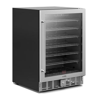 KoolMore KM-BIR5C-GD Built-In Refrigerator and Beverage Cooler with glass door on a white background
