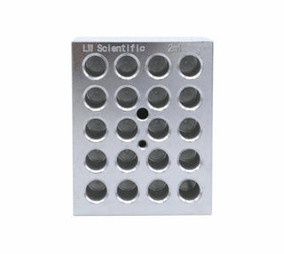 LW Scientific dry bath heat block with a grid of small wells for micro tubes