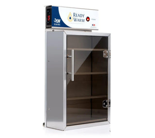 LW Scientific Ready Warm wall-mounted incubator with an acrylic door and aluminum shelves