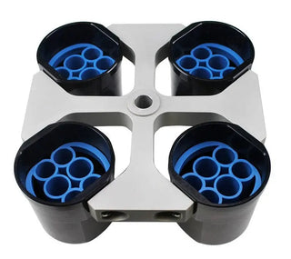 LW Scientific MX5 T-rotor with blue test tube inserts in each bucket