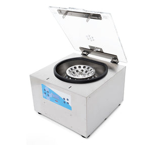 LW Scientific MX5 with the lid open and the angled rotor installed