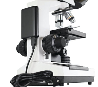 LW Scientific Revelation III portable microscope with its rechargeable battery pack attached