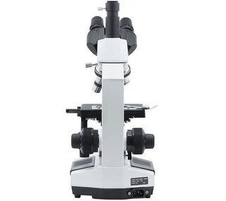 Rear view of the LW Scientific Revelation III trinocular microscope