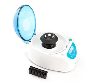 LW Scientific ZipCombo centrifuge fitted with the micro-tube rotor, shown with adapter sleeves