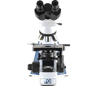 Front view of the LW Scientific i4 Infinity binocular compound microscope