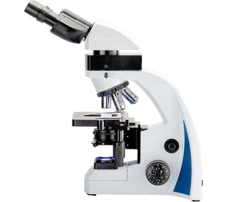 Side view of the LW Scientific i4 Lumin binocular epi-fluorescence microscope