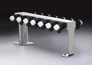 Labconco 7201900 14-Port Manifold for FreeZone Freeze Dryers, Stainless Steel on a gradient background