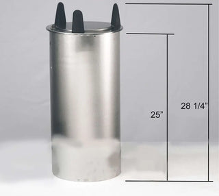Lakeside 500925, Drop In Plate Dispenser, Shielded, Non-Heated for 8-1/4 to 9-1/8 Inch Plateswith black lids on a gray background, showing dimensions.