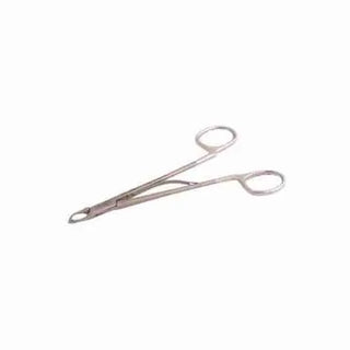 Metal tongs 16.5cm Silk 2-0/6-0, CGS 3-0/7-0 Suture Cutter Ring Straight Tips on a white background